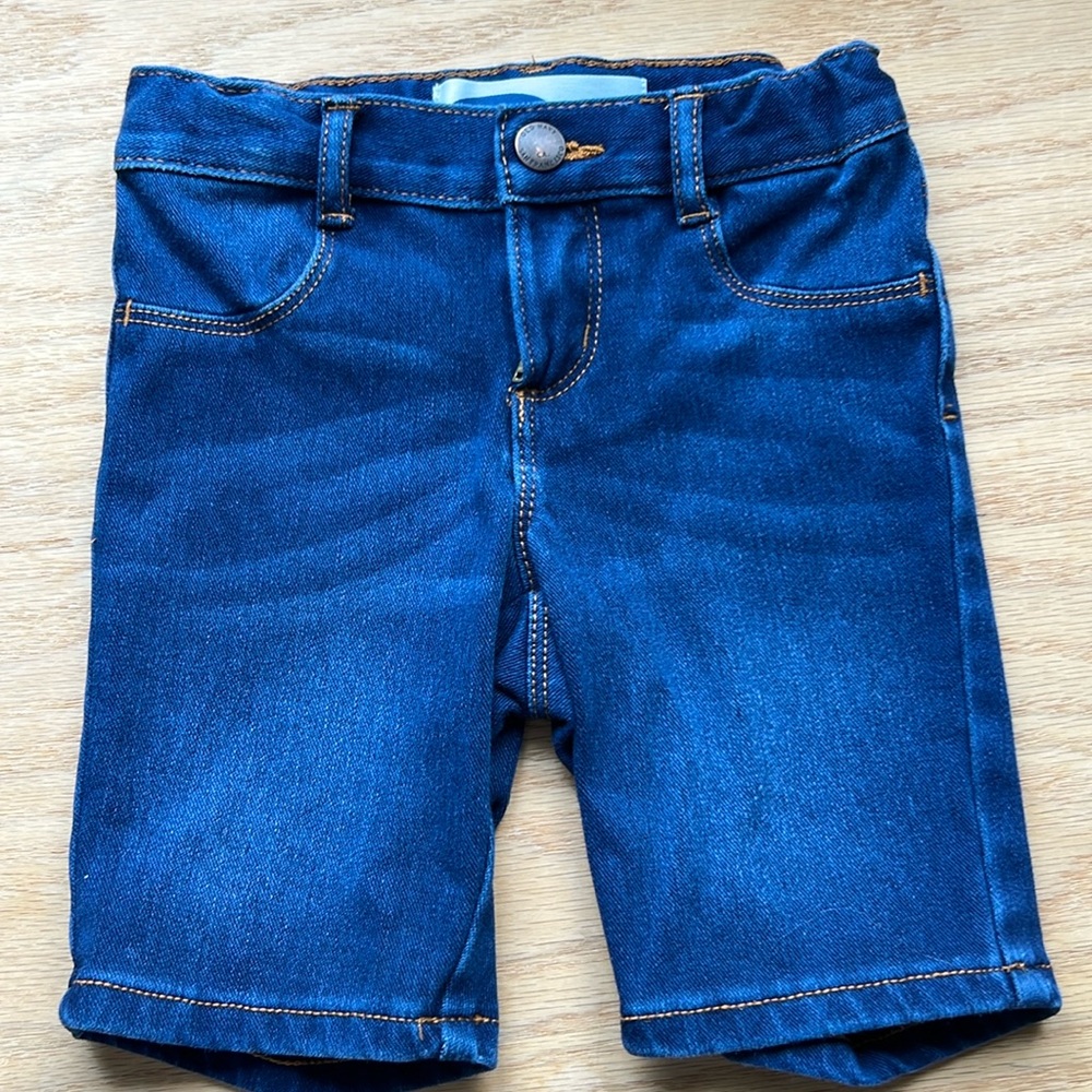 OLD NAVY Toddler 4T Shorts Denim BERMUDA Blue Cotton Blend Stretchy Adjustable